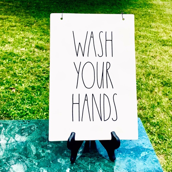 Rae Dunn Other - Rae Dunn WASH YOUR HANDS ceramic wall hanging sign